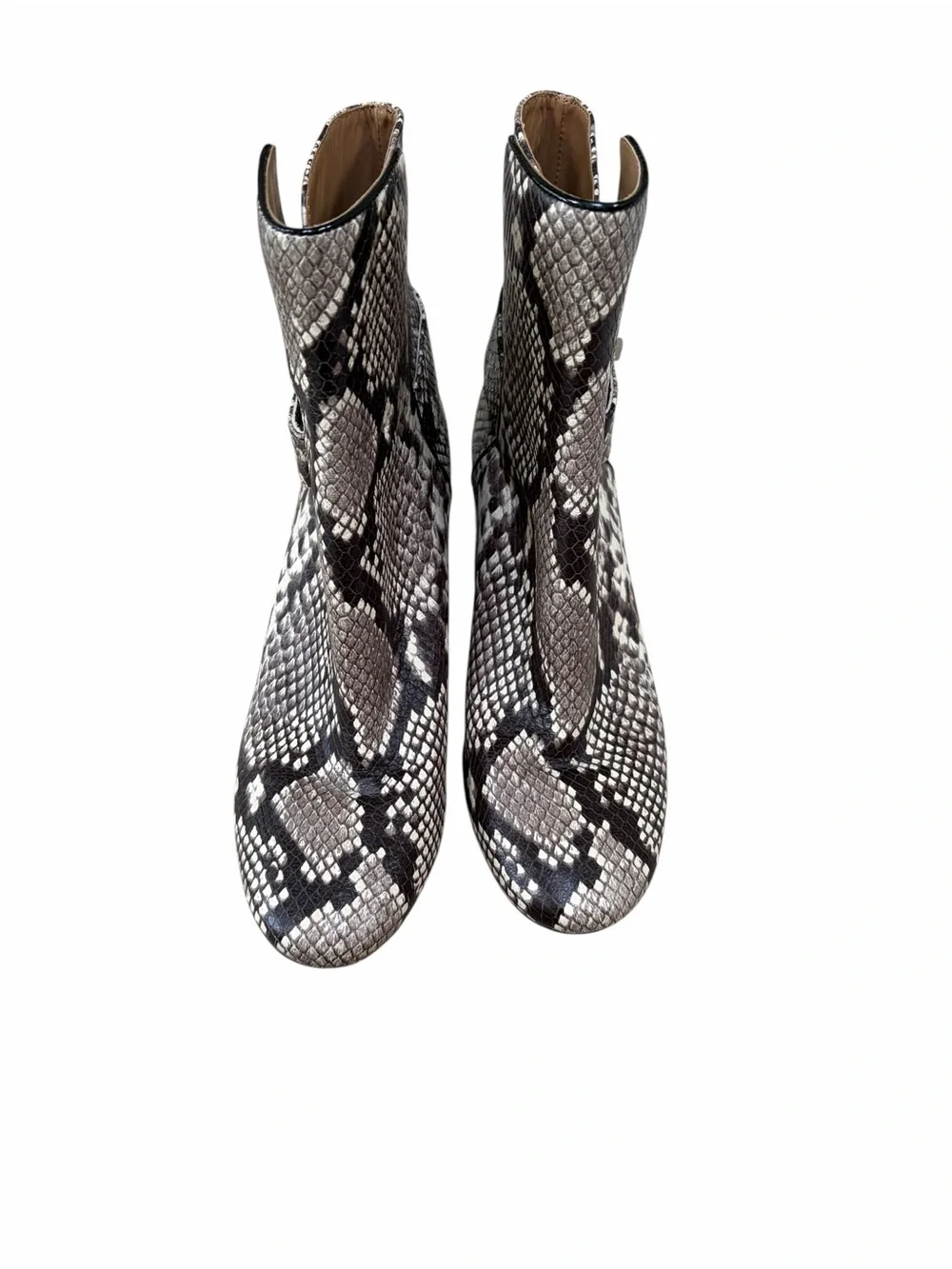 Tory Burch Snake Print Ankle Boots - Black &‎ Gray size 8